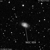 NGC 959 - спиральная галактика. Описание NGC 959:, Галактика в созвездии Треугольник
