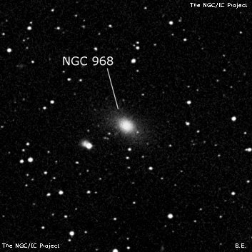 NGC 968 - эллиптическая галактика. Описание NGC 968:, Галактика в созвездии Треугольник