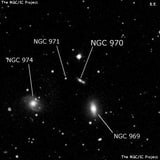 NGC 970 - спиральная галактика. Описание NGC 970:, Галактика в созвездии Треугольник