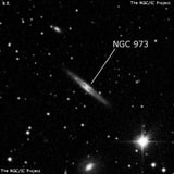 NGC 973 - спиральная галактика. Описание NGC 973:, Галактика в созвездии Треугольник