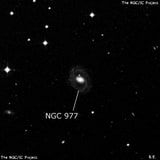 NGC 977 - спиральная галактика. Описание NGC 977:, Галактика в созвездии Кит