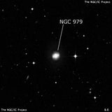 NGC 979 - спиральная галактика с баром. Описание NGC 979:, Галактика в созвездии Эридан