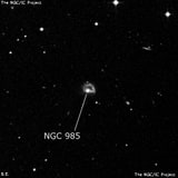NGC 985 - галактика. Описание NGC 985:, Галактика в созвездии Кит