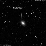NGC 987 - спиральная галактика с баром. Описание NGC 987:, Галактика в созвездии Треугольник